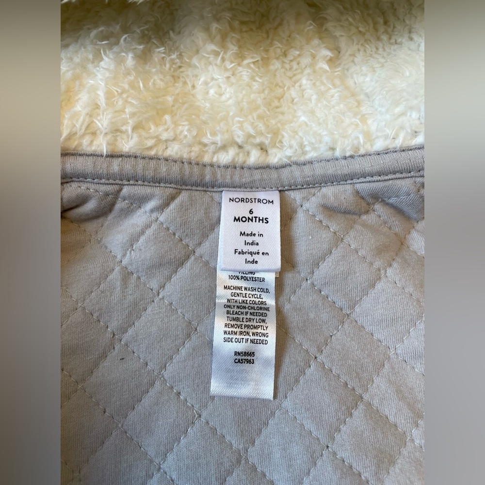 Nordstrom Quilted Grey Baby Bunting - Picture 5 of 6